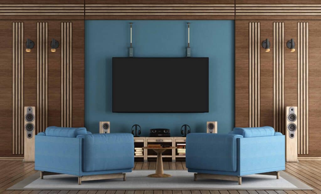 Media room lighting and sound