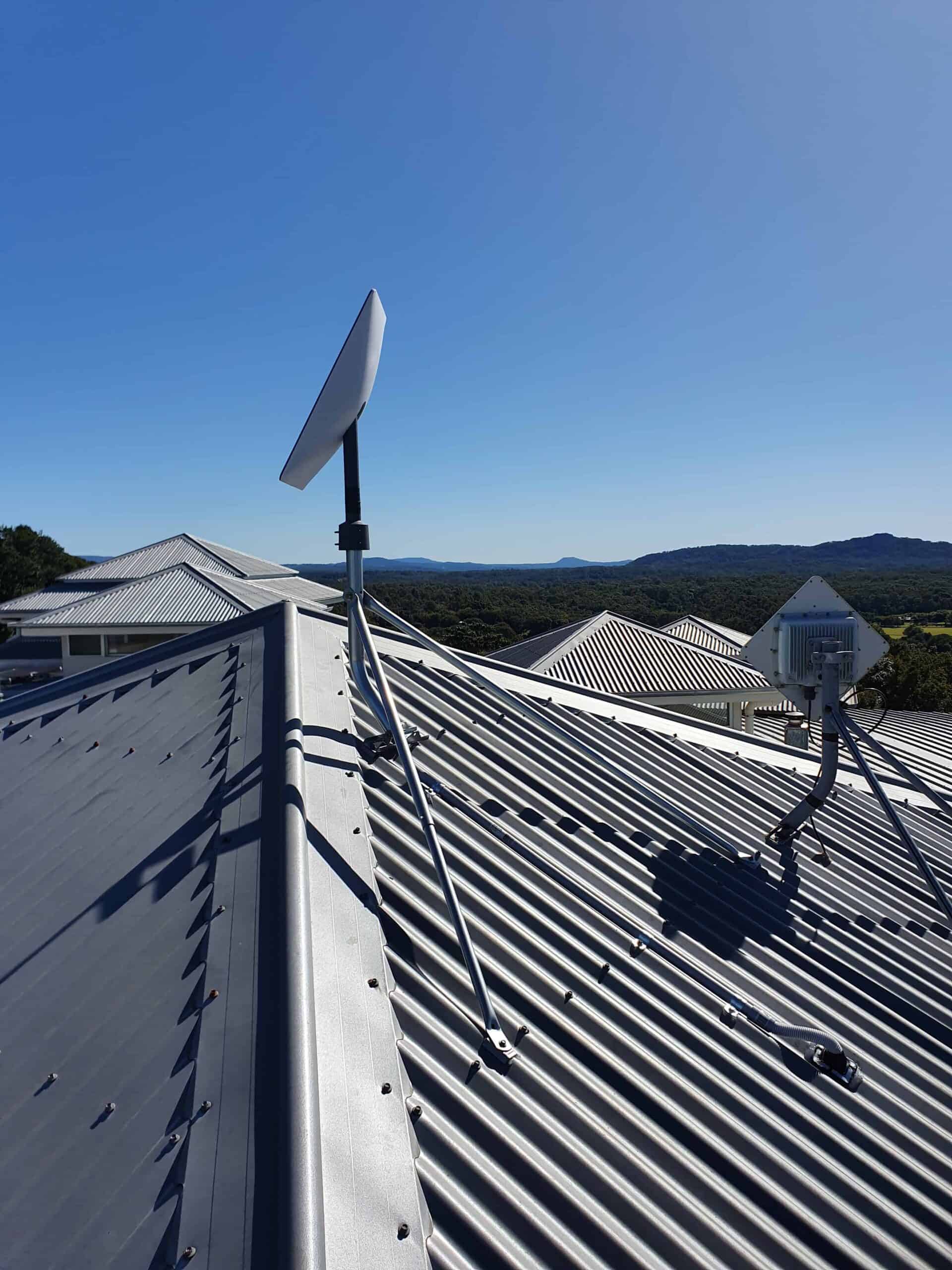 Starlink dish installed above a Sunshine Coast home
