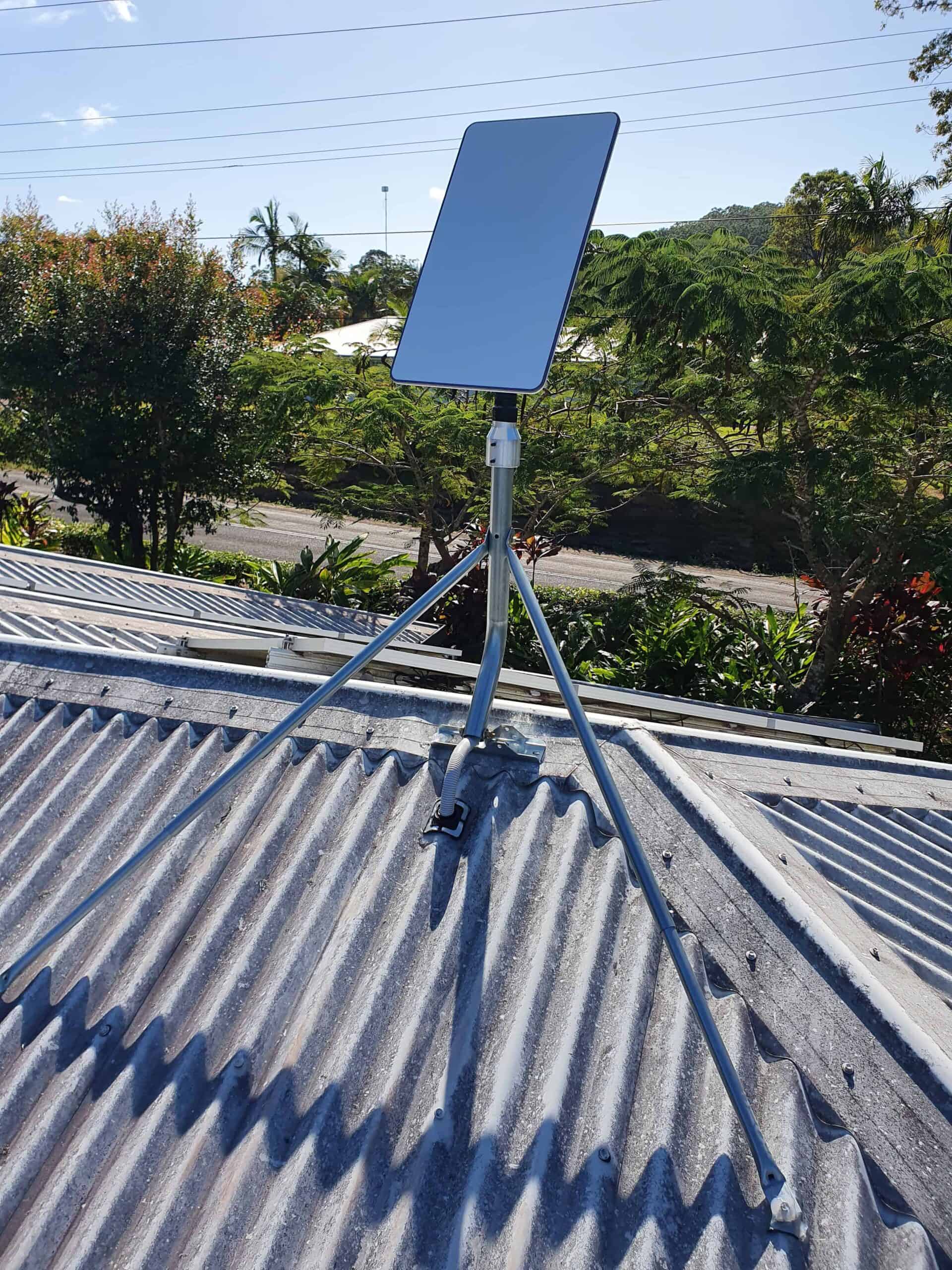 Starlink dish with a clear view of the sky