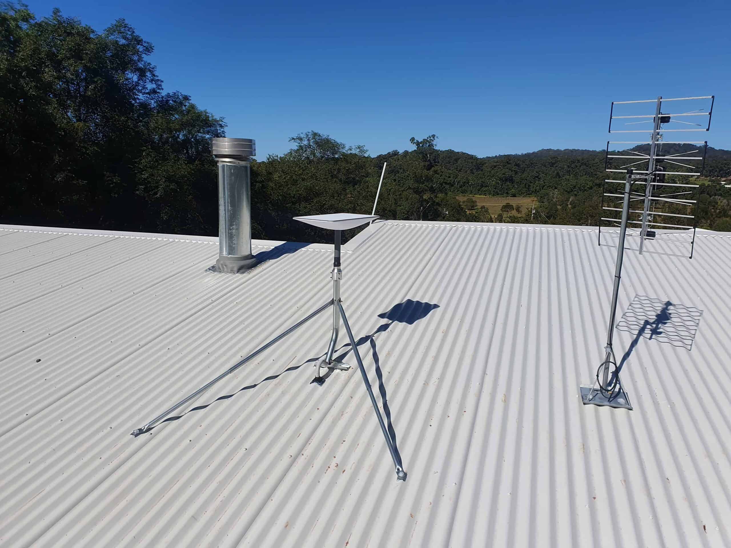 Starlink installation on a Sunshine Coast rooftop