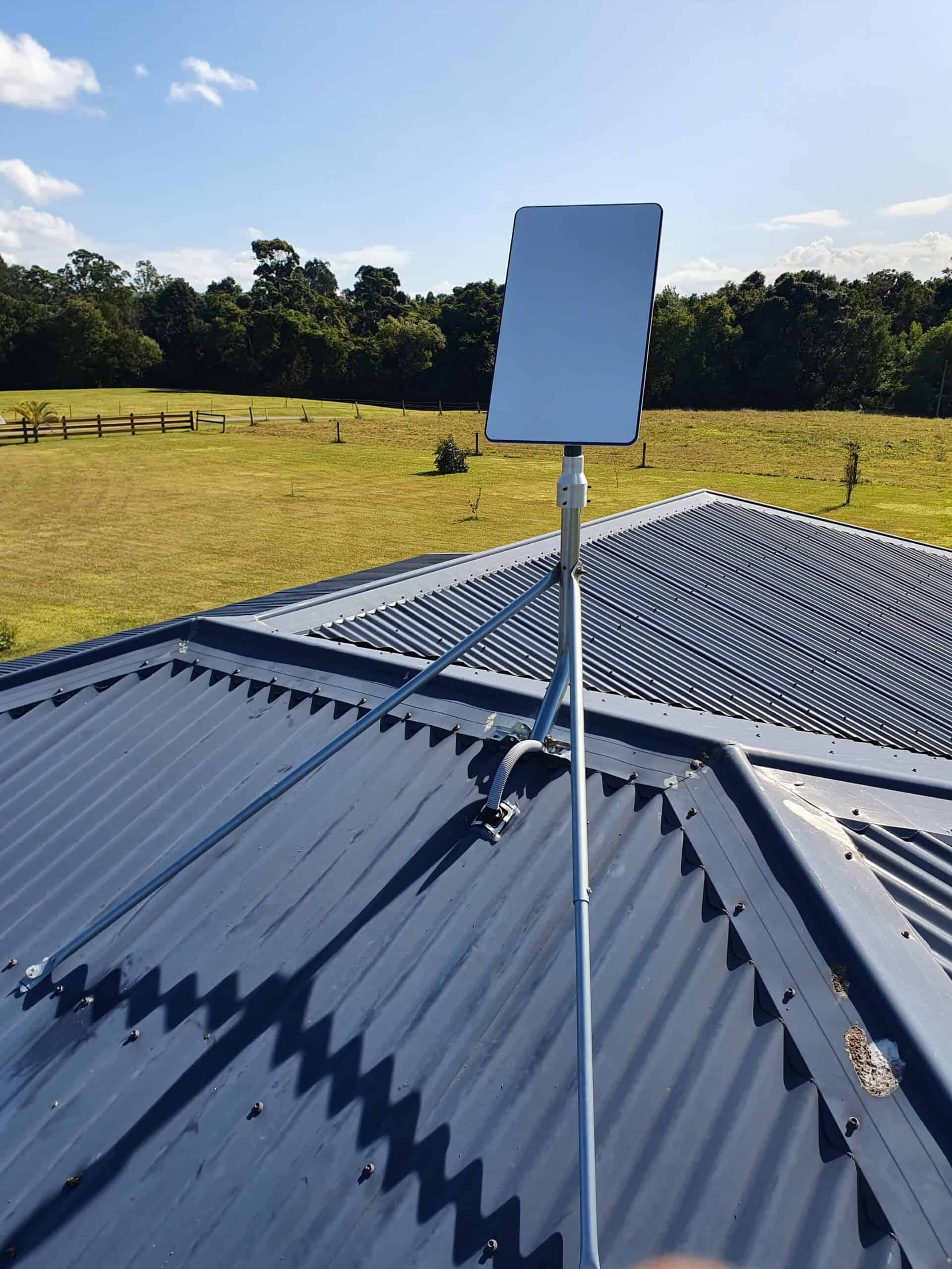 Starlink hardware installed on a home