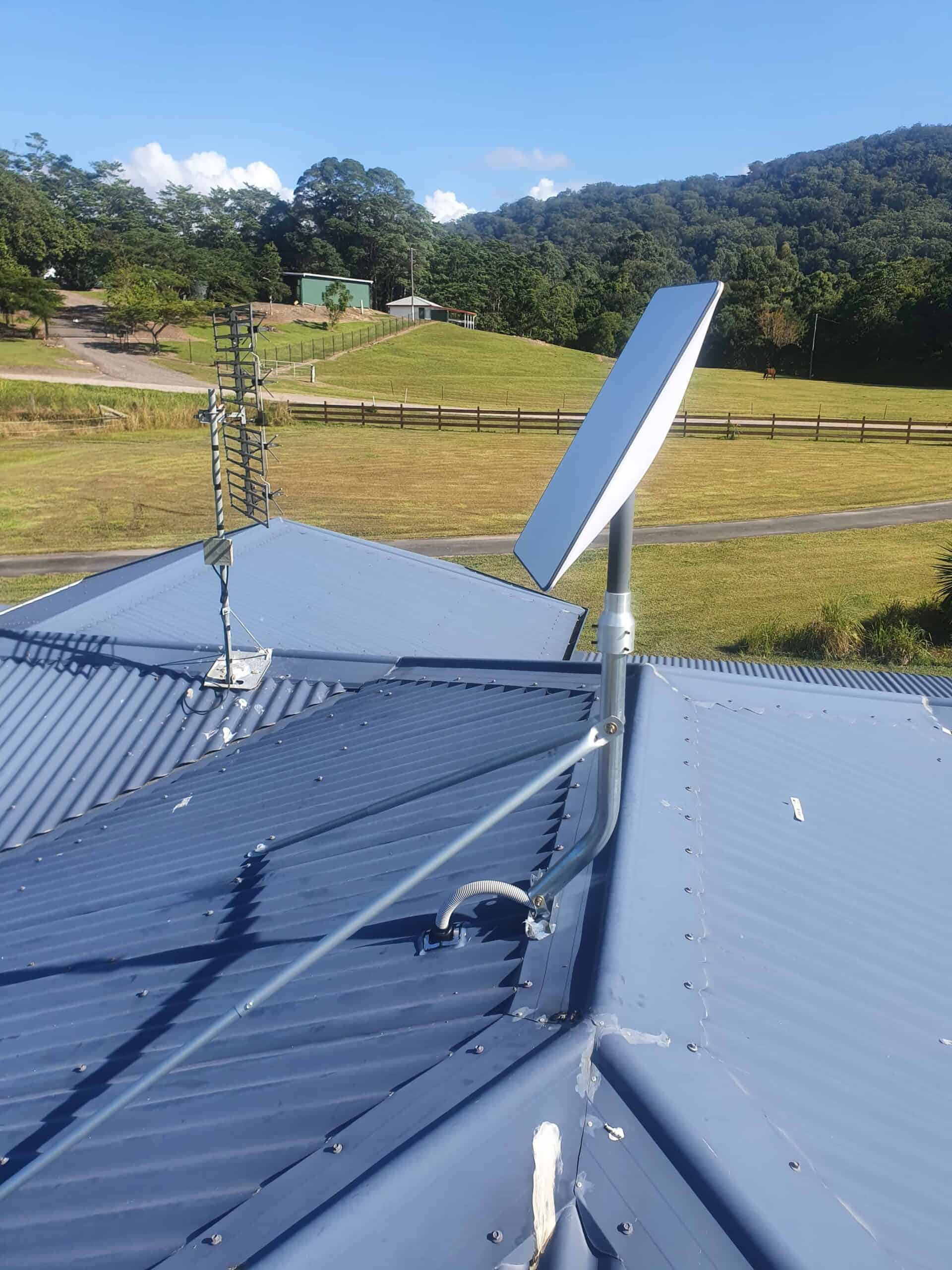 Starlink dish positioned for best signal