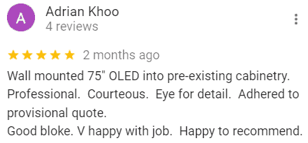 Five-star Google review for TV Magic Sunshine Coast