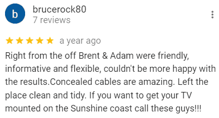 Five-star Google review for TV Magic Sunshine Coast