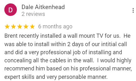Five-star Google review for TV Magic Sunshine Coast