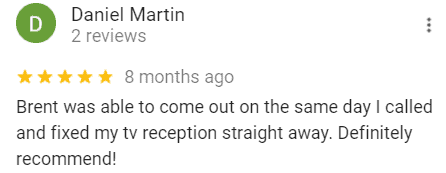 Five-star Google review for TV Magic Sunshine Coast