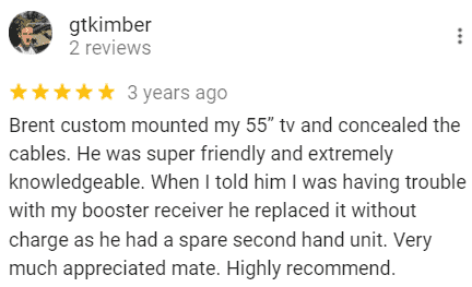 Five-star Google review for TV Magic Sunshine Coast